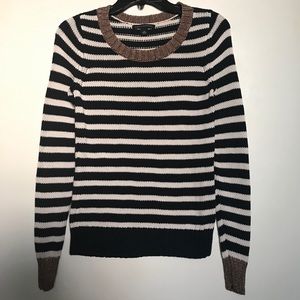 Banana Republic Navy Gold Metallic Sweater Stripe